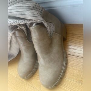 Boots with attached socks